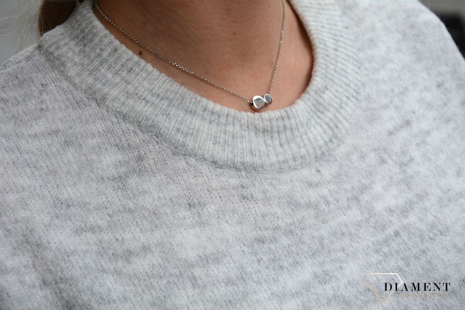 Naszyjnik srebrny dwa kółeczka Dall'Acqua C RM 21917 (2).JPG